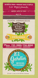 Matchbook Cover - El Jardin Mexican Restaurant Las Vegas NV 30 Strike