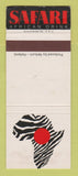 Matchbook Cover - Safari African Drink Liquor WEAR