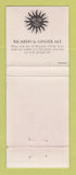Matchbook Cover - Ricardo White Rum South Africa Liquor