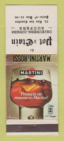 Matchbook Cover - Martini & Rossi Liquor Pot d'Etain Paris France WEAR