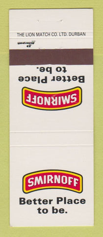 Matchbook Cover - Smirnoff Vodka Liquor South Africa