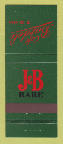 Matchbook Cover - J&B Rare Scotch Whiskey Cafe Bardeli South Africa