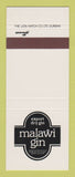 Matchbook Cover - Malawi Gin South Africa SAMPLE