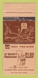 Matchbook Cover - Ed Mason's Restaurant Cumberland MD WEAR 30 Strike