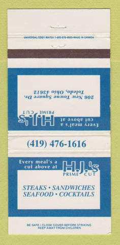 Matchbook Cover - HJ's Prime Cut Restaurant Toledo OH 30 Strike