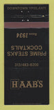 Matchbook Cover - Haab's Restaurant Ypsilanti MI 30 Strike