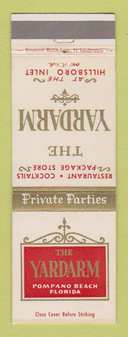 Matchbook Cover - Yardarm Restaurant Pompano Beach FL