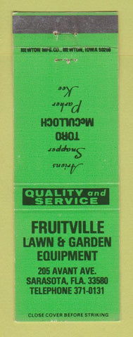 Matchbook Cover - Fruitville Lawn Garden Equipment Sarasota FL Toro Mowers