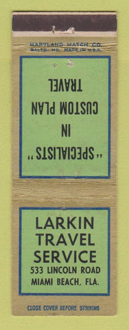 Matchbook Cover - Larkin Travel Service Miami Beach FL