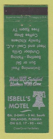 Matchbook Cover - Isbell's Motel Orlando FL