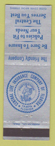 Matchbook Cover - Central Life Insurance Company Tampa FL