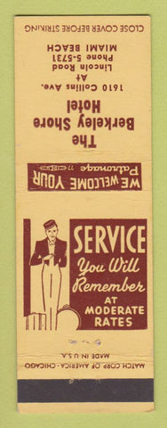 Matchbook Cover - Berkeley Shore Hotel Miami Beach FL bellhop