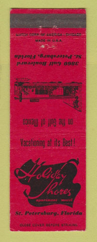 Matchbook Cover - Holiday Shores Apartment Motel St Petersburg FL WEAR