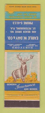 Matchbook Cover - Hartford Insurance Earle Day St Petersburg FL