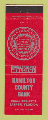 Matchbook Cover - Hamilton County Bank Jasper FL