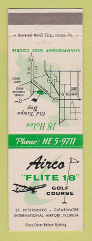 Matchbook Cover - Airco Flite 18 Golf Course St Petersburg Clearwater FL