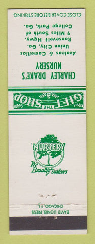 Matchbook Cover - Charley Drake's Nursery College Park GA