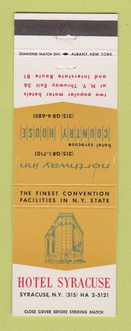 Matchbook Cover - Hotel Syracuse NY Country House
