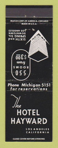 Matchbook Cover - Hotel Hayward Los Angeles CA