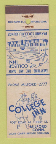 Matchbook Cover - College Inn Milford CT