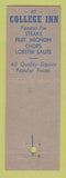Matchbook Cover - College Inn Milford CT