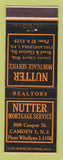 Matchbook Cover - Nutter Mortage Service Camden NJ
