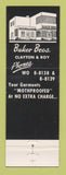 Matchbook Cover - Baker Bros Cleaners Battle Creek MI