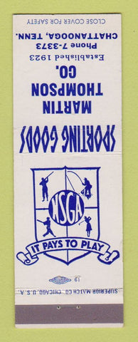 Matchbook Cover - Martin Thompson Sporting Goods Chattanooga TN
