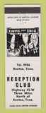 Matchbook Cover - Reception Club Kenton TN