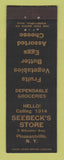 Matchbook Cover - Seebeck's Store Grocery Pleasantville NY