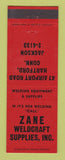 Matchbook Cover - Zane Weldcraft Supply Welding Hartford CT