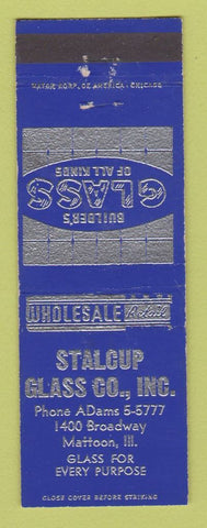 Matchbook Cover - Stalcup Glass Company Mattoon IL