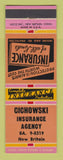 Matchbook Cover - Cichowski Insurance Agency New Britain CT