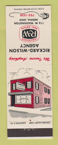 Matchbook Cover - Rickard Wilson Insurance Agency Medina OH