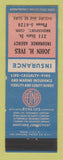 Matchbook Cover - Aetna Insurance John Ives Bridgeport CT WEAR