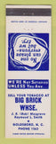 Matchbook Cover - Big Brick Warehouse Tobacco Buyers Goldsboro NC