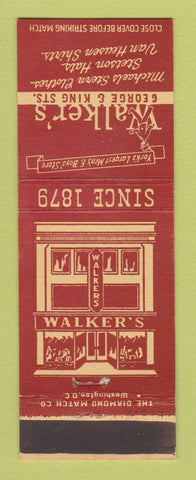 Matchbook Cover - Walker's Men's Clothes York PA