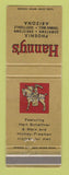 Matchbook Cover - Hanny's Men's Clothes Phoenix AZ WEAR