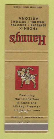 Matchbook Cover - Hanny's Men's Clothes Phoenix AZ WEAR
