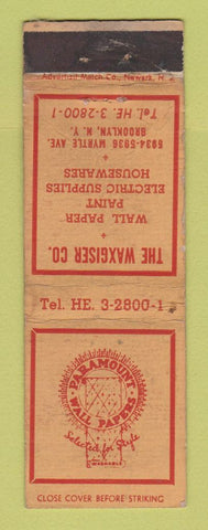 Matchbook Cover - Waxgiser Paramount Wallpaper Paint Brooklyn NY WEAR