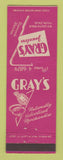 Matchbook Cover - Gray's Jewelry Tulsa OK