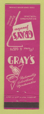 Matchbook Cover - Gray's Jewelry Tulsa OK