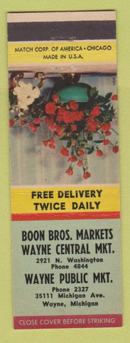 Matchbook Cover - Boon Bros Markets Grocery Sayne MI