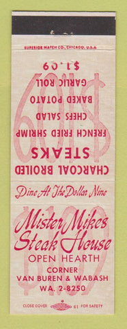 Matchbook Cover - Mister Mikes Steak House Chicago IL