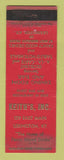 Matchbook Cover - Keith's Inc Restaurant Lexington KY WORN