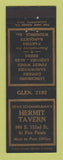 Matchbook Cover - Hermit Tavern Ernie Schimmelman