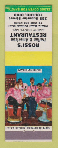 Matchbook Cover - Rossi's Italian Restaurant Toledo OH Barber Shop Quartet