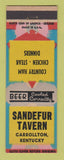 Matchbook Cover - Sandefur Tavern Carrollton KY restaurant