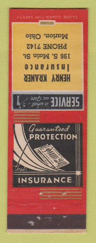 Matchbook Cover - Henry Kraner Insurance Marion OH