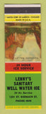 Matchbook Cover - Lenny's Sanitary Well Water Ice